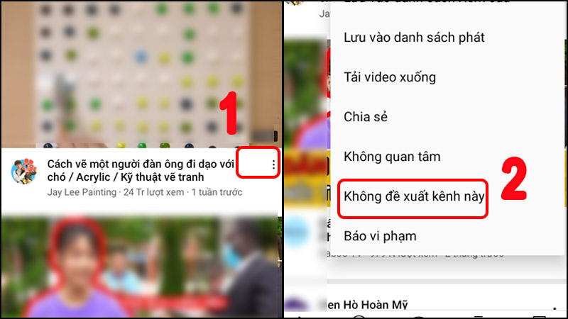 Tắt đề xuất kênh